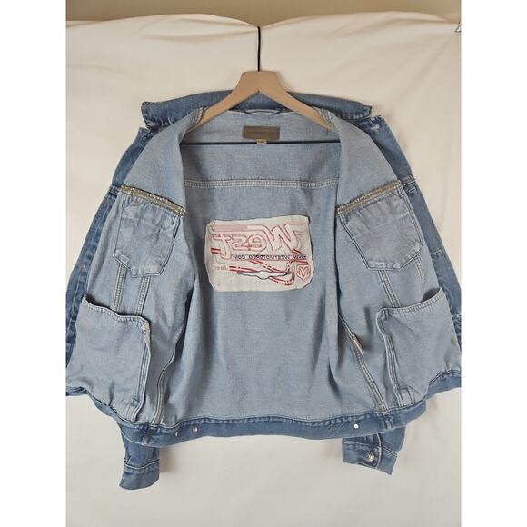 Port Authority Denim Jacket Crysler Jeep West Motorco Automobilia Size M - Picture 7 of 9
